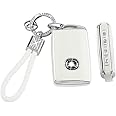 PIFOOG Car Key Case for Mazda 3 6 CX9 CX5 CX30 MX5 CX50 Accessories TPU Keys Fob Cover Shell Cute Bling Keychain Landyard Full Protection 4 Buttons Girly Women White Silver