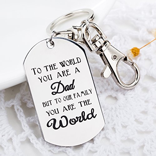 Fathers Day Gifts Mens Keychain Novelty Birthday Gift for Daddy Papa Stainless Steel
