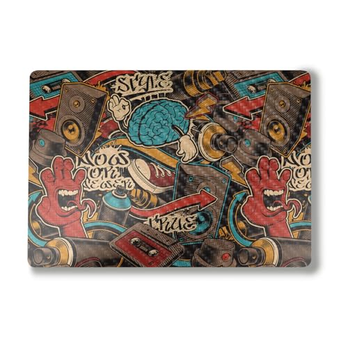 Carbon Fiber Laptop Skin Compatible with Alienware M18 R2 (2024) - Orange Hip H…
