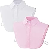 2 Pcs Fake Collar Detachable Dickey Collar Faux False Collar Half Shirts for Women Winter Christmas Graduation Daily