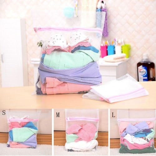Laundry Bags Mesh Nylon Net Large Deluxe Laundry Underwear Net Mesh Washing Machine Bag Socks Lingerie Bra Bag 3 Sizes 1 Pcs (50cm x 60cm)