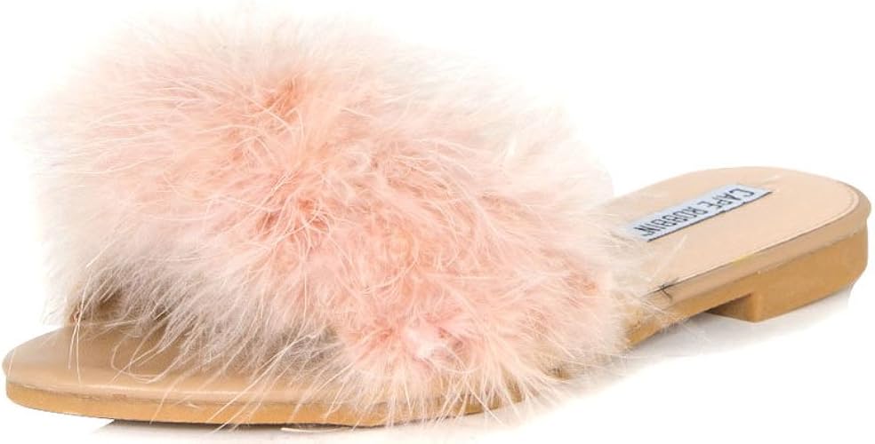cape robbin fur sandals