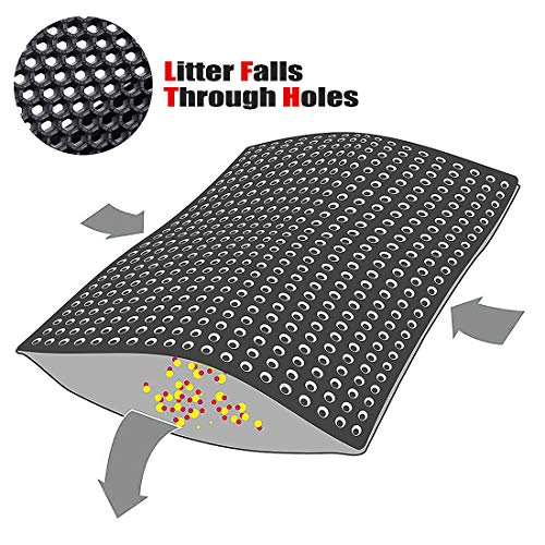 Cat Litter Mat Litter Trapping Mat,24" X 18" Inch Honeycomb Double Layer Design Waterproof Urine Proof Trapper Mat for Litter Boxes,Easy Clean Scatter Control and Washable - Thumbnail 2