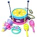 5pcs Kids Baby Roll Drum， Misaky Musical Instruments Band Kit Children Toy