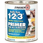 Zinsser 2004-6PK Bulls Eye 1-2-3 All Surface Primer, Quart, White, 6 Pack