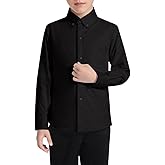 Visaccy Boys' Button Down Shirts Kids Long Sleeve Solid Collared School Shirt for Toddler Boy Size 2T-20
