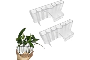 XCBBDY 2 Pack 7 Holes Upgraded Aquarium Plant Holder Aquatic Plant Cup for Tank,Fish Tank Plant Holder with Long Hook- Pothos Plant Holder for Aquarium -Perfect for Aquascape Decorations on Top of Tank