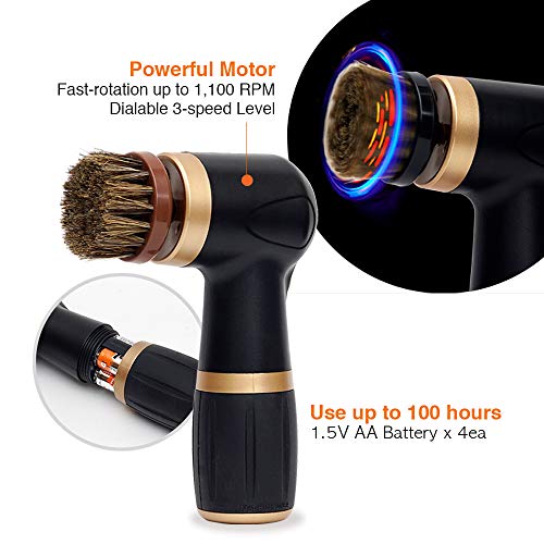 Electric Shoe Polisher Kit (10 Piece) Quick & Easy Shine, Portable