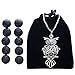 New The Wisdom Essential Oil Diffuser, Aromatherapy Necklace, Pendant kit w 10 Black Essential Oil Lava Beads | Great for Young Living, Now, Doter, Doterra Oil | 28
