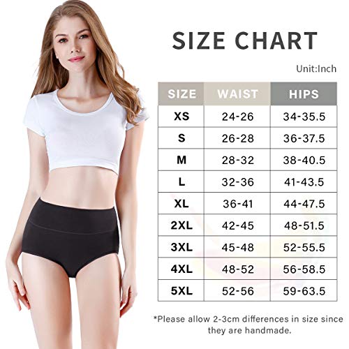 image for wirarpa Women's 2 Pack Cotton Underwear High Waisted Full Coverage Bri