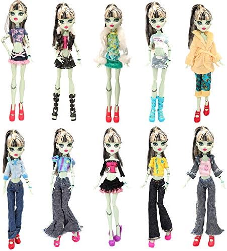 BARWA 10 Sets Doll Clothing Packs 