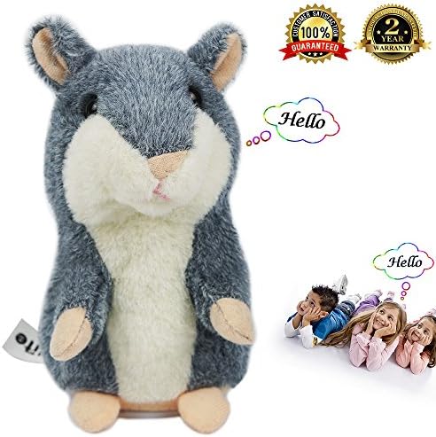 Electronic Hamster Talking Back Toy Repeats What You Say Hamster Repeats Talking Hamster Mimicry Pet for Christmas Gifts and Birthday Present ( Gray Color )