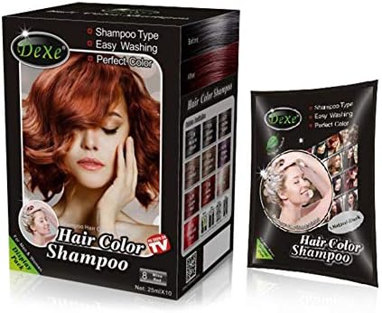 UniM Instant Hair Dye - 3 Colors Hair Shampoo - Simple to Use - Last 30 days - Natural Ingredients (5Pcs, Wine Red)