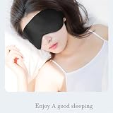 ECHOLLY Sleep Mask 100% Mulberry Silk with Travel Pouch & Ear Plugs (Black) view 3
