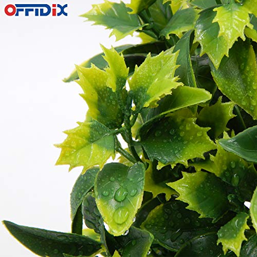 OFFIDIX Artificial Plastic Mini Plants in White Pot,Desk Plant