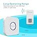 Tenswall Wireless Doorbell Waterproof Door Bell Kit - 1000 Feet Operating, 55 Chimes, 5 Level Volume, LED Indicator, 1 Remote Button & 1 (No Battery Needed) Plug-In AC Receiver (White)