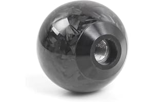 muge racing Forged Carbon Fiber Shift Knob Gear Shifter Spherical Type Unique Designed for Most Manual Car Universal Gear Shift Knob with 3 Adapters (Real Carbon Fiber-Sphere, Black)