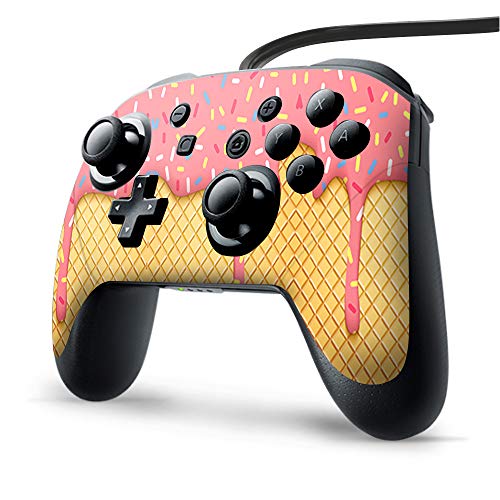 Skin Vinyl Decal Wrap for Nintendo Switch Pro Controller | Skins Stickers Cover | Ice Cream Cone Pink Sprinkles