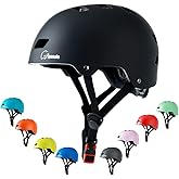 Apusale Bike Skateboard Helmet, Adjustable and Multi-Sport for Skate Scooter, 3 Sizes for Adult Youth Kids Toddler