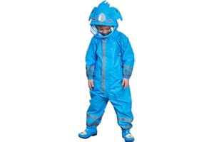 Kids Rain Suit Childrens 3D Cute Animal Pattern Hooded Raincoat Jumpsuit Puddle All-in-one Waterproof Suits