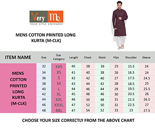 very me classic flowers men's cotton long kurta
