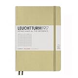 Leuchtturm1917 Medium Size Hardcover A5 Notebook, Squared Pages, Sand Beige