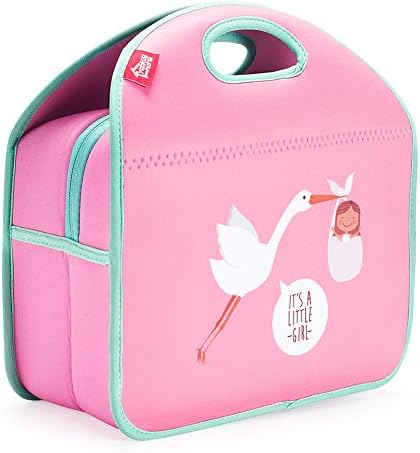 Kids Insulated Lunch Bag, Pink Neoprene Lunch Tote Reusable Lunch Box for Girls Women for School Outdoor Activities
