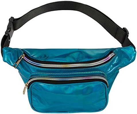 FZGJ Fanny Pack-PU Waterproof Rave Festival Hologram Travel Waist Bag