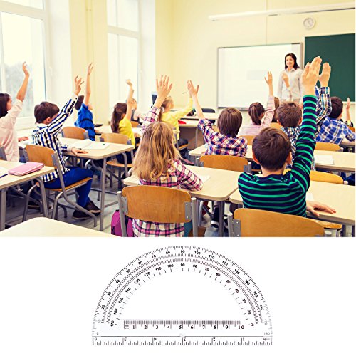 24 Pack Protractors Esee Plastic Protractor for School Teachers and Students, 6 Inch Math Clear Protractor