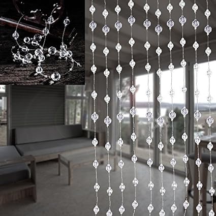 Crystal Door Window Beads Curtains With White Transparent Crystal