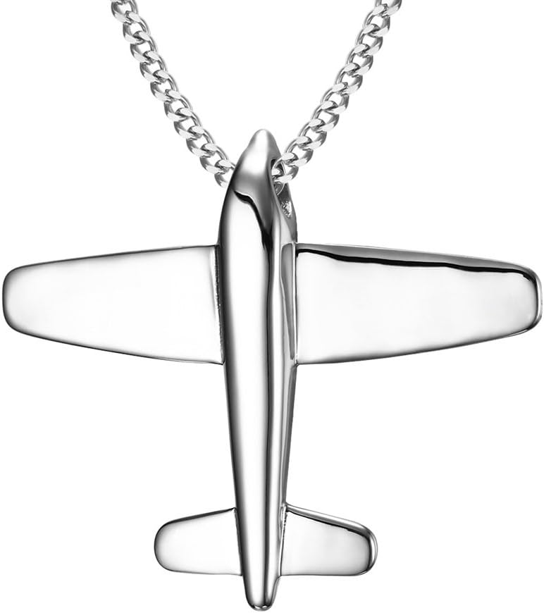 Meixao Stainless Steel Paper Airplane Plane Pendant Necklace,Free Chain 24"