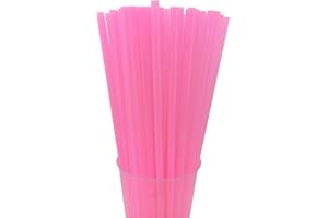 200PCS 10.2 Inches Disposable Plastic Pink Straws for Birthday, Wedding, Cocktail, Kids and Adults, Party Supplies (0.23 * 10
