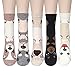 YSense 5 Pairs Cat Fuzzy Socks For Women Cute Winter Warm Animal Fluffy Socks Cozy Soft Sleeping slipper Socks