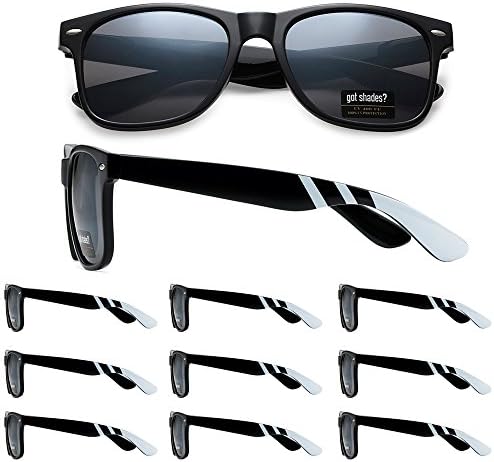 WHOLESALE UNISEX 80'S RETRO STYLE BULK LOT PROMOTIONAL SUNGLASSES - 10 PACK