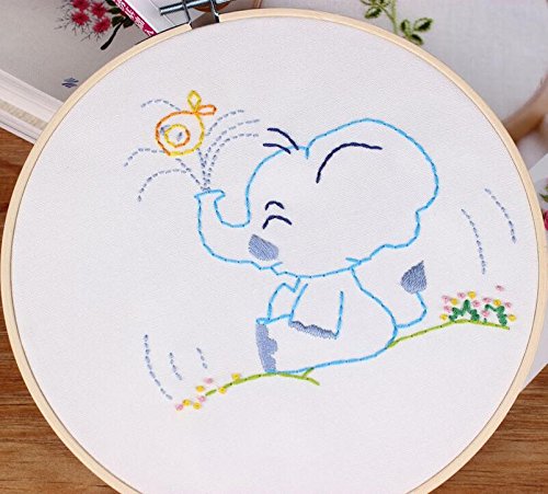 Cross Stitch Stamped Embroidery Kit - Eafior DIY Beginner Counted Starter Cross Stitch Kit for Art Craft Handy Sewing Including Color Pattern Embroidery Cloth,Embroidery Hoop,Color Threads,Tools Kit - Thumbnail 2