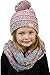 Funky Junque Girls Boys Infinity Scarf Matching Hat Beanie Tail Headwrap Bundle