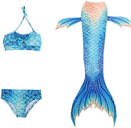 Xyfushi Girl's Swimsuit Sea-Maid Swimmable Mermaid Tail Bikini Shorts Monofin