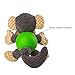 EETOYS Plush Squeaky Dog Toys with Durable Chew Rubber Ball Body for Small Dogs Puppy Teething (Monkey)