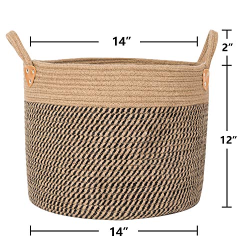 CHICVITA Large Jute Basket Woven Storage Basket with Handles Natural