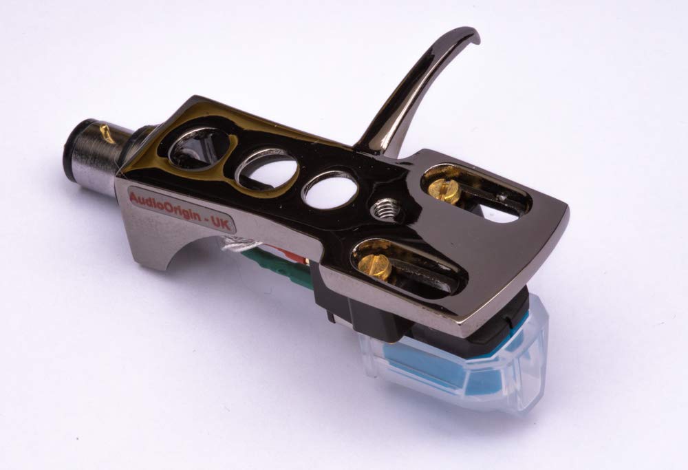 Titanium plated Headshell, mount with cartridge and stylus, needle for Technics SL D1, SL D1K, SL D2, SL D202, SL D205, SL D2K, SL D3, SL D303, SL D33, SL D3K, SL D5, MADE IN ENGLAND