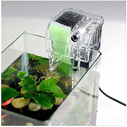 Mini Aquarium Power Filter Hang On Slim Filter Waterfall Water Circulation for Fish Tank