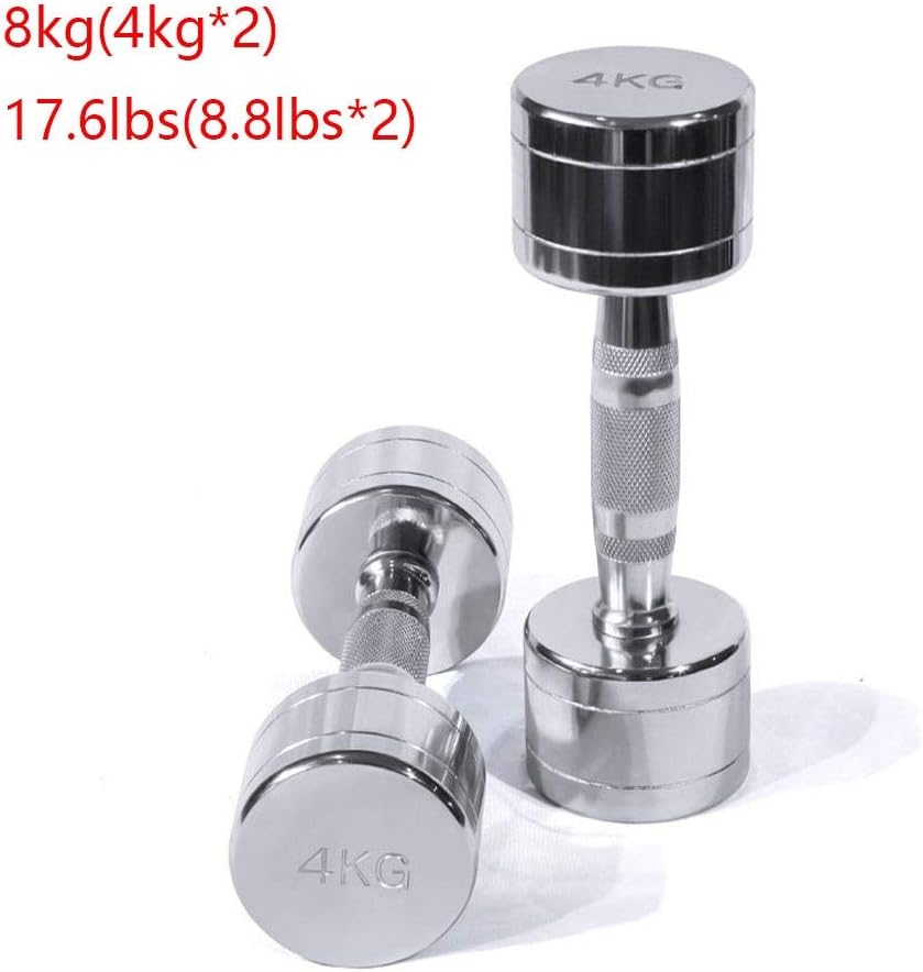 XIAOLI 2pcs Solid Steel Dumbells Electroplating Fitness Weight Bars Gym Dumbell Barbell Set for Men Body Building Home (Size : 8kg)