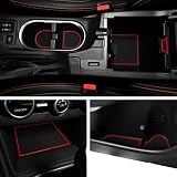 Custom Fit Cup Holder and Door Liner Accessories for 2018 2019 Subaru Impreza and Crosstrek 19-pc Set (Red Trim)