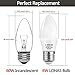LOHAS 6watt Dimmable LED Candle Light Bulb E26 Base, Warm White 2700k, 60W Equivalent LED Bulbs, 550lm, 180 Degree Beam, Pack of 3