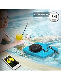 Altavoces Bluetooth, Anxon inalámbrico portátil estéreo altavoz Bluetooth 4.2 con bajos 10 W, IPX5 impermeable ducha altavoz, micrófono incorporado, ranura para tarjeta Micro SD, al aire última intervensión altavoces para iPhone, iPad, (negro)