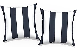TWLEAR Outdoor Throw Pillow Covers 16x16 Inch, Square Patio Pillow Cases Pack of 2, Modern Decorative Back Cushion Covers for Patio Furniture Garden Couch Farmhouse, Cabana Navy
