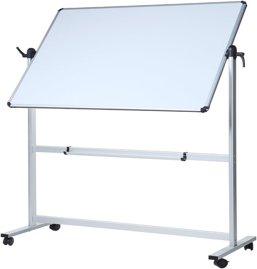 VIZ-PRO Dry Wipe Magnetic Mobile Whiteboard Double-Sided 180 x 120 cm