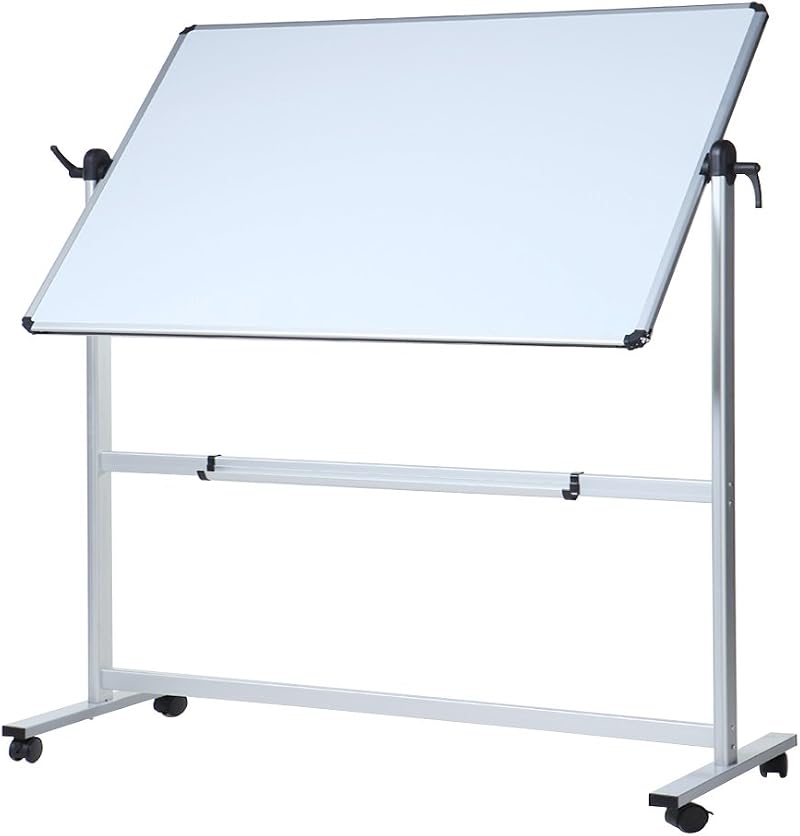VIZ-PRO Dry Wipe Magnetic Mobile Whiteboard Double-Sided 180 x 120 cm