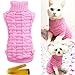 Cat Sweater,Turtleneck Knitted Kitten Clothes,Cat Sweaters for Cats only, Sphynx Cat Clothes,Small Dog Sweaters(Pink,M)