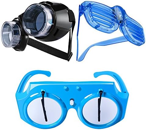 Aomeiqi Black Steampunk Goggles+Novelty Joke Glasses+Shutter Glasses for Party,Birthday
